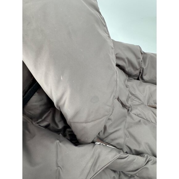 Cole Haan Women's Size Large Brown Down Puffer Coat Pillow Hood Collar - Picture 8 of 12